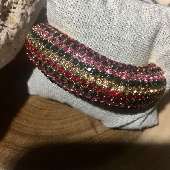 Amrita Singh Austrian Crystal Hinge Cuff Bracelet - Picture 1 of 5